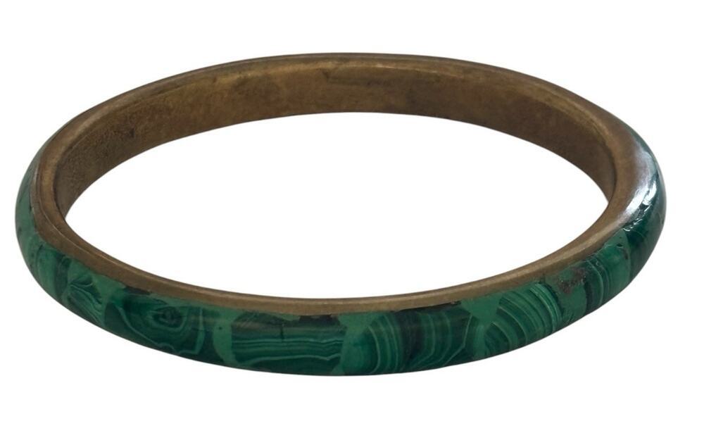 Malachite Bangle Bracelet Earthy Nature Retro Modern Everyday